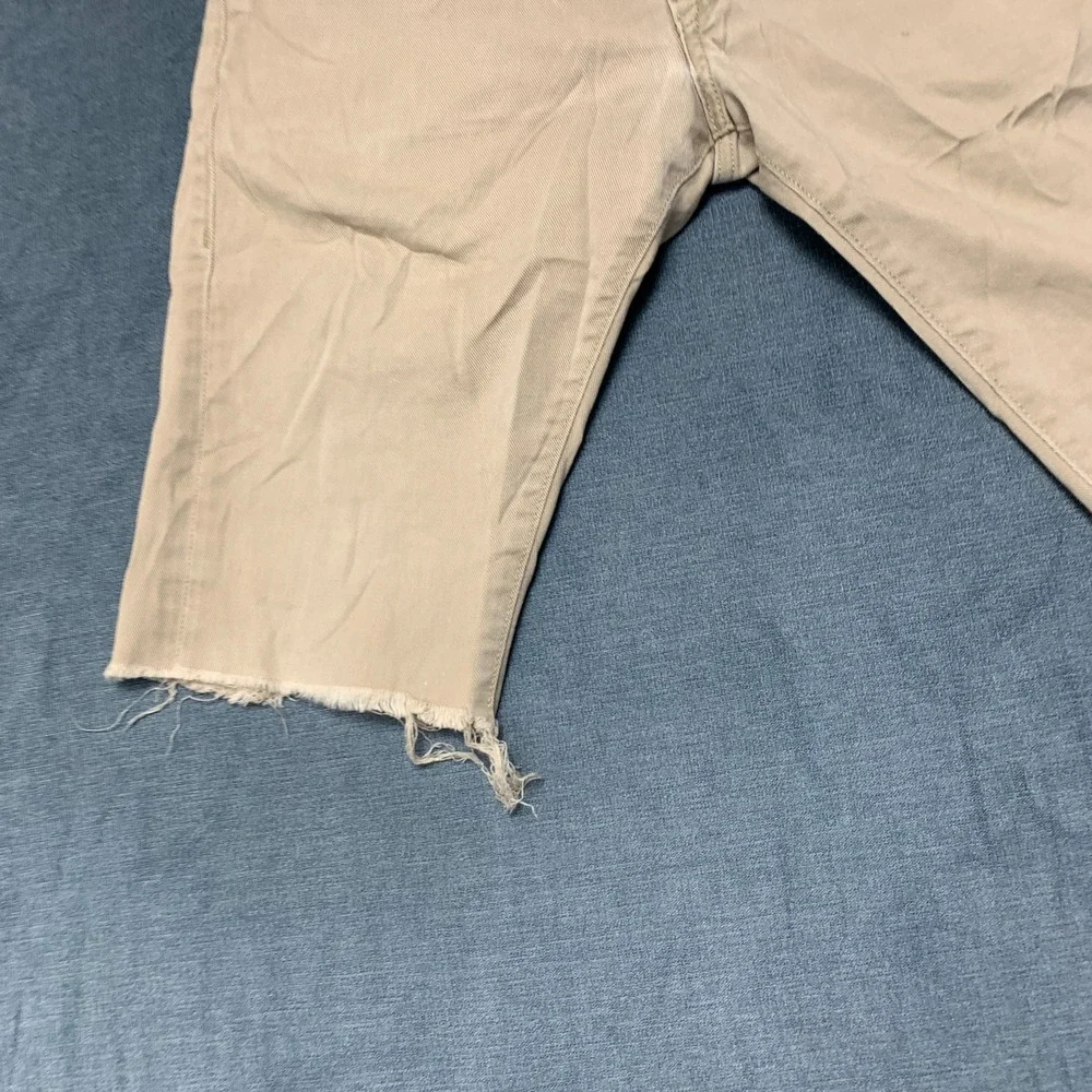 Levi's 511 Skinny Shorts Mens 31x30 Beige Denim Flat Front Frayed Hem Outdoor